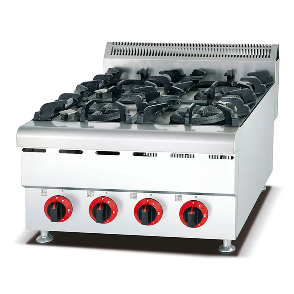 전문 헤비 듀티 주방 장비-가스 버너로 효율적인 요리를 위한 4 개의 버너 가스 스토브
