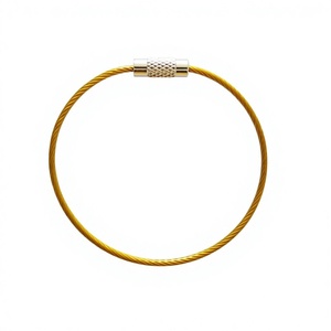 Gold Stainless Steel Wire Cable Loops Ring for Hanging Luggage <b>Tag</b> Key Ring <b>ID</b> <b>Tag</b> Keeper - Product Image 1