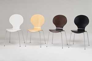 Ensemble table à manger et chaises modernes pour 4 personnes Mobilier de maison en bois empilable pour la cuisine - Product Image 3