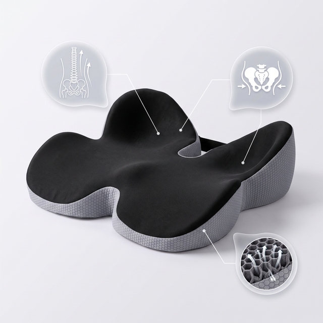 Hip Support Memory Foam Seat Cushion Orthotic Pillow Hip Pain Relief Lumbar Pillows Seat Cushion for Office Workers