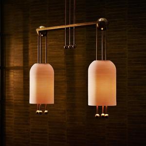 Illuminazione interna tonalità di vetro a LED lanterna lampada a sospensione a soffitto alto lampadario per progetti di ristoranti Villa Hotel - Product Image 6
