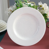 Assiette à dîner en porcelaine fine écologique, assiettes blanches en céramique personnalisées pour restaurant