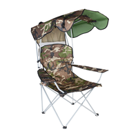 Chaise d'extérieur pliable et portable avec auvent, confortable pour le camping, la plage et la randonnée, vente en gros