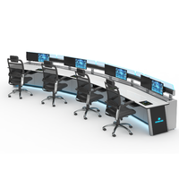 Console de Commande Ergonomique en Métal pour Salles de Contrôle CCTV de Villes Intelligentes, Centres de Contrôle de Données, Centres Commerciaux, Salles de Sport et Hôtels - Design Moderne