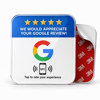 Plaque autocollante NFC NTAG213 en acrylique 120 mm, fréquence 860-960 MHz pour avis Google, Tap-to-Scan, commande de code QR, passive
