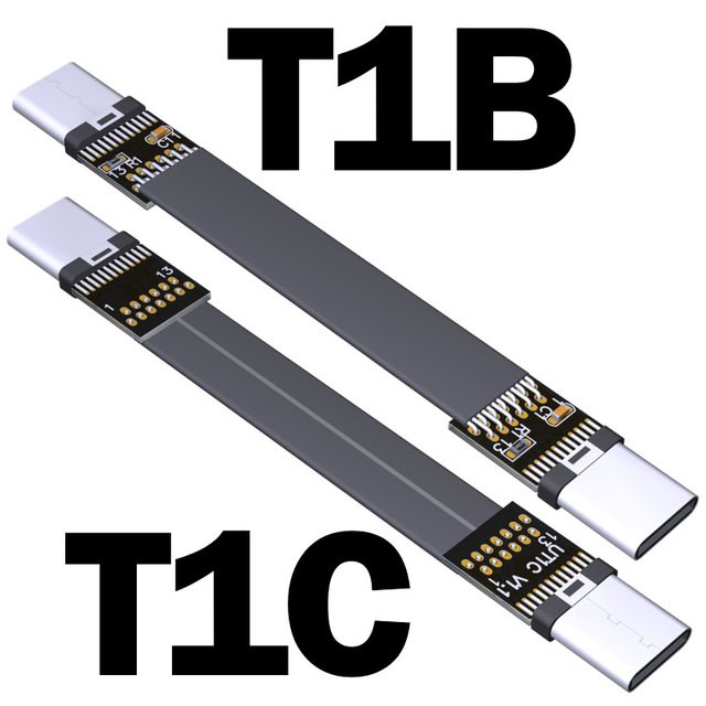 ADT-Link USB3.1 Flat Flexible Extension C Male Type-C 90 Degree Right Angle 3A Fast Charging for Mobile Phones 8m 2nd Generation