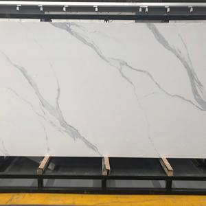 Nouvelle grande dalle technique calacatta pierre frittée blanche pour table à manger - Product Image 2