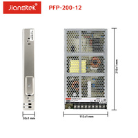 Fuente de Alimentación Industrial AC/DC Jiangtek PFP-200 200W 12V 24V 36V 48V PFC PF0.95 Sin Ventilador con Certificación CE UL RoHS