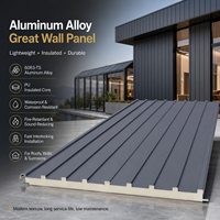 Tuile en aluminium durable à âme en PU, isolante thermiquement, en alliage d'aluminium, étanche, pour la rénovation de toitures