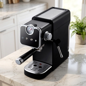 Machine à expresso semi-automatique professionnelle noire avec manomètre de pré-infusion et commande tactile – Offre spéciale Europe - Product Image 2