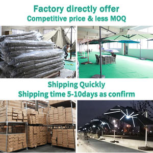 도매 캔틸레버 우산 12ft 태양 우산 및베이스 LED 조명 파라솔 파티오 정원 가구 고급 야외 우산 - Product Image 6