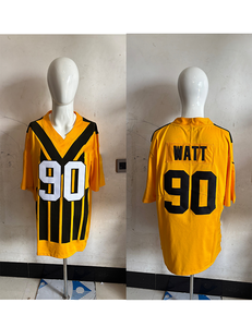 Maillot de football américain à manches courtes, personnalisé avec le nom et le numéro du joueur, respirant et à séchage rapide, jaune Pittsburgh - Product Image 4