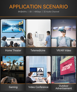 Câble vidéo HD plaqué or 8K 60Hz 4K 120Hz 3D 48gbps version 2.1 Câble HDMI vers <span class=keywords><strong>HMDI</strong></span> - Product Image 5
