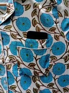 Pijamas de Algodón con Estampado Floral para Mujer, Manga Larga, Cuello Camisero, Conjunto de 2 Piezas, Ropa de Dormir Suave e Informal, Lavable a Máquina - Product Image 3