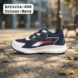 Chaussures de sport respirantes en caoutchouc bleu marine, légères, antidérapantes, avec embout en acier pour la sécurité, idéales pour l'intérieur - Product Image 6