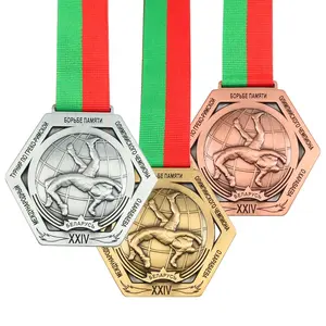 カスタムランニングスポーツ3Dブロンズ体操メダルストラップfutbolメダルbjj安いマラソンサプライヤードイツのリボン付きメダル