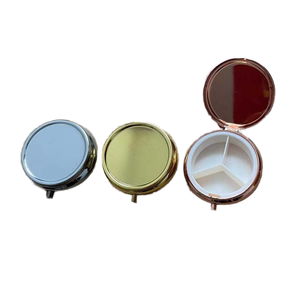 Wholesale Ready to Ship 100pcs Custom Logo Metal <b>Pill</b> <b>Storage</b> <b>Cases</b> 3-Compartment Medicine Box for Organization Medibox Weekly - Product Image 2