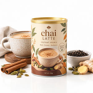Emballage en tube cylindrique rond biodégradable de qualité alimentaire, design personnalisé, pour poudre de crème anglaise, poudre de pudding, poudre de chai instantané, variété de boissons au lait - Product Image 3