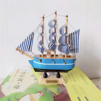 Vente chaude Bateau artisanal en bois avec logo personnalisé Décoration Bateau à voile en bois