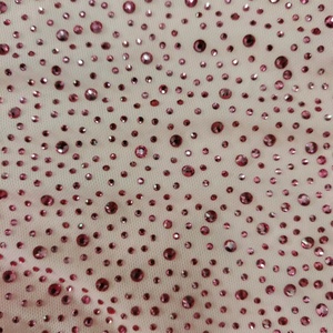 Usine de Guangzhou personnalisé <span class=keywords><strong>Fushia</strong></span> <span class=keywords><strong>rose</strong></span> gelée strass tissu incrusté de diamants garniture en strass - Product Image 6