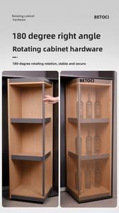 Organizador Giratorio de 180/360 Grados para Esquinas de Baño y Cocina, Almacenamiento para Isla de Cocina, Hierro Plateado/PVC, Ahorro de Espacio, Carga de 80 kg - Product Image 3