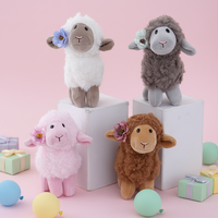 Porte-clés Mignon Mini Mouton en Peluche Dessin Animé, Jouet en Peluche 3D Doux et Moelleux, Breloque de Sac en Forme de Chèvre Kawaii ou Agneau