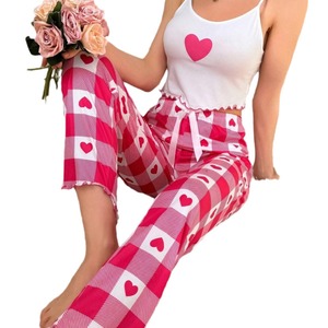 Nuevo Conjunto de Pijamas de Verano con Estampado Lindo para Mujer, Ropa de Dormir, Camiseta sin Mangas con Pantalones Largos, Conjunto de Pijamas para Dama - Product Image 4