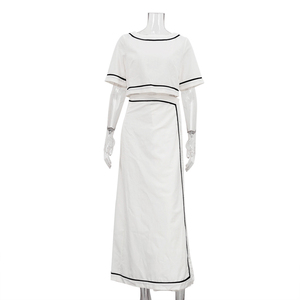 <span class=keywords><strong>Maxi</strong></span> da donna in cotone alla <span class=keywords><strong>moda</strong></span> 2025 estivo 2 pezzi con Top allacciato a schienale e avvolgente - Product Image 4