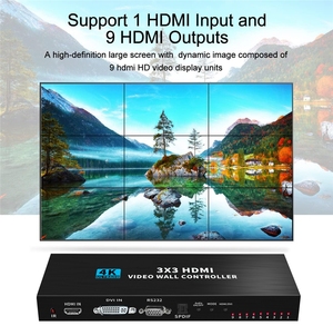 3x3 9 pantalla 4K HDMI DVI TV Controlador de pared de <span class=keywords><strong>video</strong></span> 1X2 1X4 1X3 <span class=keywords><strong>2x2</strong></span> 2x3 3x2 4X2 2X4 procesador de pantalla de <span class=keywords><strong>video</strong></span> múltiple empalmador - Product Image 3