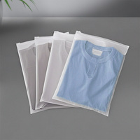 Sacs en PE à fermeture éclair, transparents givrés, personnalisés, en plastique mat, résistants à l'humidité, pour vêtements, t-shirts, chaussettes, chaussures