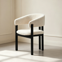 Chaises de salle à manger en tissu au design moderne avec pieds en métal, fauteuils de luxe stables avec dossier pour salon, appartement et hôtel