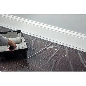 Pre-<b>Taped</b> Drop Cloth 5.25 Ft X 19.68 Ft <b>Clear</b> Plastic For Indoor Outdoor Painting Protection - Product Image 5