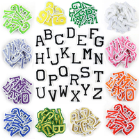 À la mode bricolage 5CM coloré brodé Patch lettres presse à chaud broderie Alphabet lettre numéro patchs pour fer sac chapeau