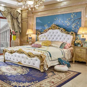 Customized hotel indoor bed room furniture royal bedroom set