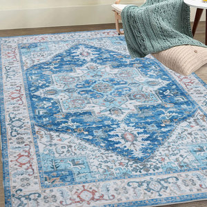 Tappeto lavabile 5x7 medaglione <span class=keywords><strong>Vintage</strong></span> Persian tappeti centro senza spargimento per soggiorno <span class=keywords><strong>cucina</strong></span> <span class=keywords><strong>cucina</strong></span> lavanderia casa - Product Image 3