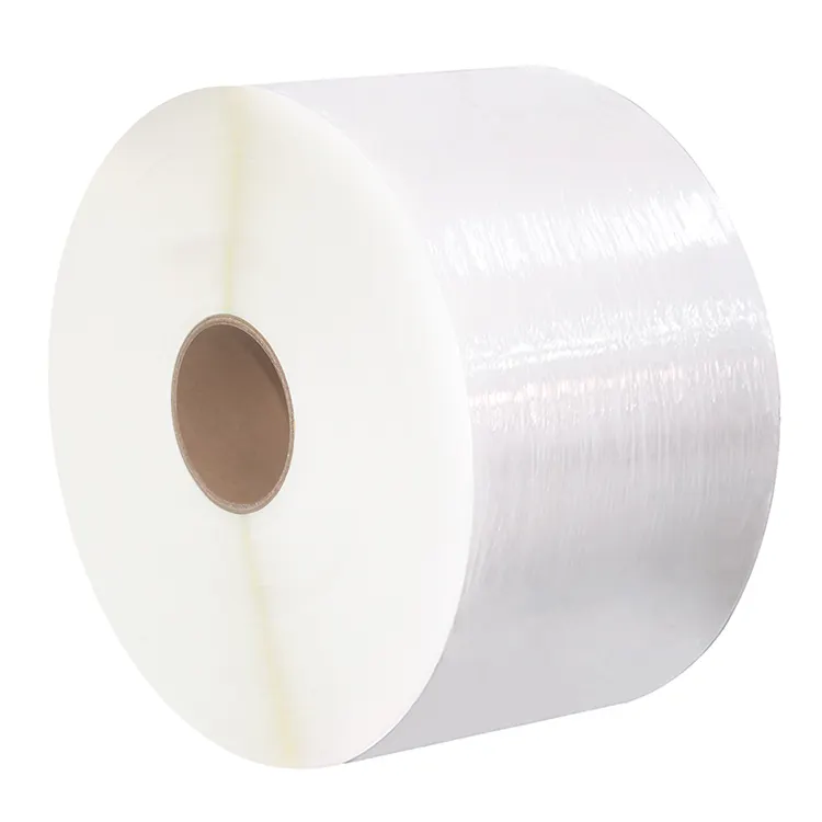 Fornitura di fabbrica 85um white PE polietilene Film etichetta etichetta autoadesiva carta Jumbo Roll