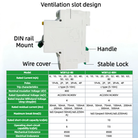 Disjoncteur différentiel (RCBO) DZ47LE-63 1P+N 2P 3P+N 4P 6A 10A 16A 20A 25A 32A 40A 50A 63A 30mA 100mA 300mA 6KA Courbe C