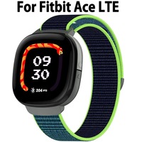 Nylon Sport Solo Loop Uhrenarmband für Fitbit Ace LTE Verstellbares Elastisches Band