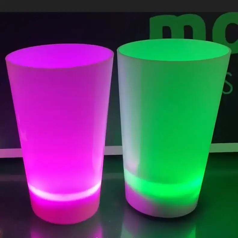 GLOWING PARTY CUPS 16 oz 12oz Plastic Glow Cup Colors Birthday Multi Color Light Up led cup Night Event Favor Decorations Party