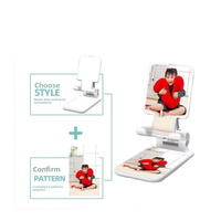 Support de téléphone pliable pour bureau avec logo personnalisé, support portable réglable pour diffusion en direct, appels vidéo, cadeau de voyage