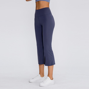 Ladies spandex high elastic jogger pants women casual funky wide leg yoga flare pants tear - Product Image 4