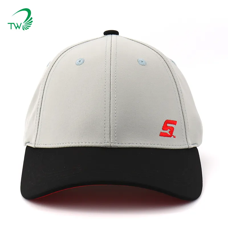 Özel 6-Panel iki tonlu deri beyzbol şapkası 3D yükseltilmiş nakış logosu Unisex Snapback boş şapka