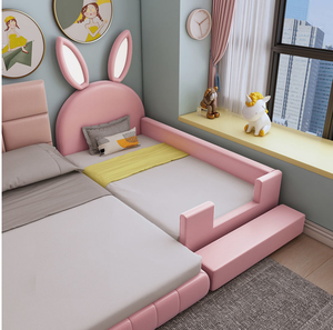 <span class=keywords><strong>Letto</strong></span> per Bambini in <span class=keywords><strong>Legno</strong></span> <span class=keywords><strong>Massello</strong></span> Affiancabile <span class=keywords><strong>Letto</strong></span> <span class=keywords><strong>Singolo</strong></span> Allargato per Neonati con Sponda di Sicurezza - Product Image 5