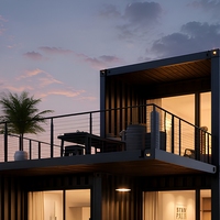 Maison conteneur moderne de 20 pieds ou 40 pieds à deux étages, petite villa de luxe préfabriquée, modulaire, mobile et déplaçable, avec structure en acier