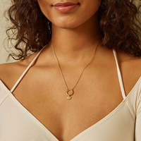 A3021 Fashion Hot Cute Stainless Steel Charm 18k Gold Plated Eye Cross Moon Charm Necklace Pendant untuk Pembuatan Perhiasan