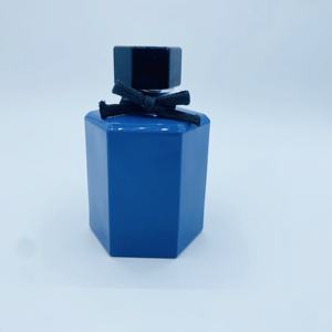 Botella de Vidrio Hexagonal Azul de 50 ml para Perfume, con Tapa de Plástico, para Uso Personal - Product Image 5