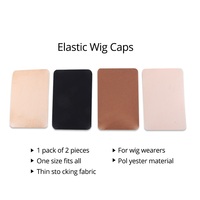 Leeons – Bonnets de perruque unisexes noirs en nylon, taille unique, élastiques, en maille extensible