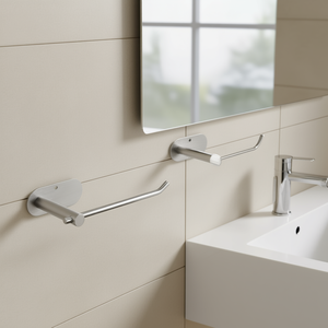 Porte-serviettes en papier mural en acier inoxydable, auto-adhésif, pour salle de bain, design moderne - Product Image 2