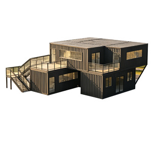 Casa Contenedor Modificada de Dos Pisos con Estructura de Acero, Diseño Industrial, Contenedor Habitacional, Cabaña para Resort al Aire Libre - Product Image 1
