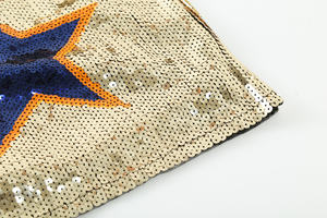 Damen Maßgeschneiderte Pailletten-Jacken Atmungsaktive Baseball-Glitzerjacken Schnelltrocknend Antibakteriell Team für Houston aus Spandex/Baumwolle - Product Image 4